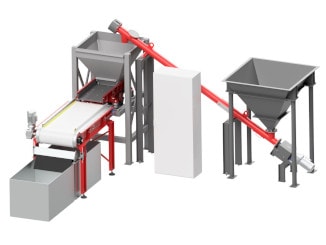 Linia do separowania lekko magnetycznych zanieczyszczeń ze stali nierdzewnej od metali kolorowych